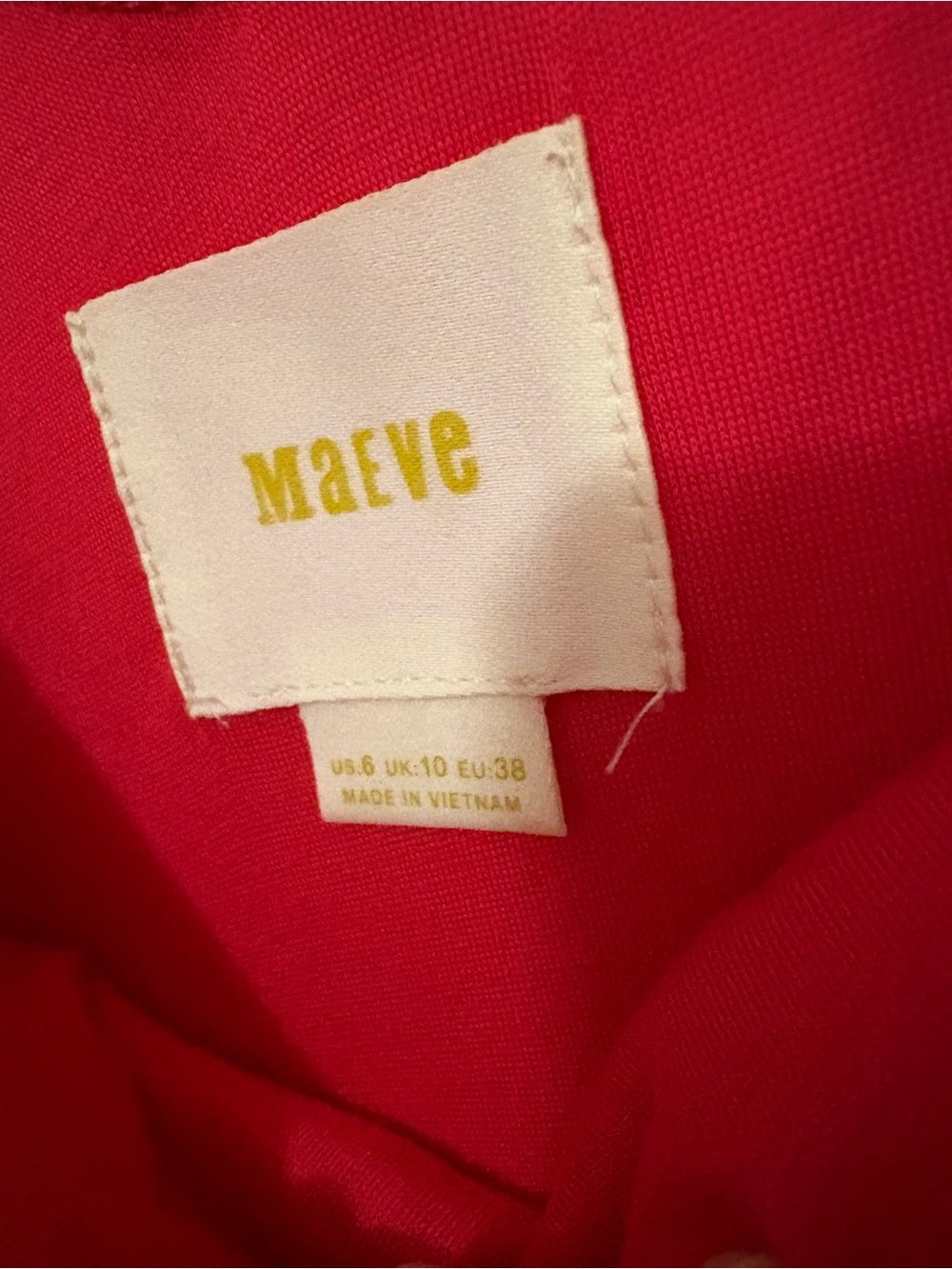 Maeve Red and White Patterned Sleeveless Midi Dress size medium - Picture 9 of 9